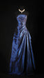 Stunning Blue Strapless Beaded Long Formal Prom Dresses Formal Evening Formal Dresses