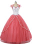 Sweetheart Open Back Crystal Beading Applique Sequins Ball Gown Quinceanera Dresses