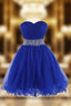 Sweetheart Royal Blue Homecoming Dresses Short Formal Prom Dresses With Beading