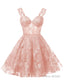 Teens Sparkly Tulle Peach Pink Homecoming Dresses Spaghetti Straps Short Cocktail Party Prom Dress