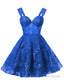 Teens Sparkly Tulle Royal Blue Homecoming Dresses Spaghetti Straps Short Cocktail Party Prom Dress