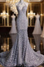 Timeless Mermaid High Neckline Sequin Ruffles Long Wedding Dresses Bridal Dresses