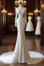 Timeless Mermaid V Neckline White Lace Wedding Dresses Bridal Dresses