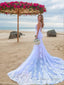 Trumpet/Mermaid Straps Court Train Tulle Wedding Dresses With Appliques Lace