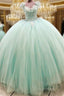 Tulle Ball Gown Dresses Lace Embroidery V Neck