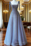 Tulle Belt Formal Prom Dresses Spaghetti Strap Shine Mermaid Dresses