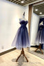 Tulle Lace Short Prom Dress, Off the Shoulder Evening Party Dress