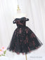 Tulle Print Black Homecoming Dress
