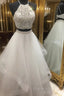 Two Pieces Formal Prom Dresses Long With Beading,Formal Prom Dresses,Pageant Dresses