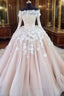 Unique Champagne Lace Tulle Long Wedding Dresses, Bridal Dresses