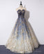 Unique Tulle Lace Long Prom Dress, Tulle Lace Formal Graduation Party Dress