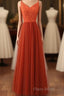 V-Neck Sienna Lace Top Bridesmaid Dresses