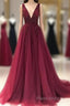 V Neckline Formal Prom Dresses Long , Formal Dresses, Formal Dresses, Graduation School Party Dance Dresses