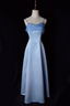 Vintage A Line Spaghetti Straps Blue Long Formal Prom Dresses