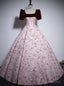 Vintage Burgundy Short Sleeve Quinceanera Dress