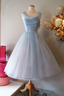 Blue Vintage Fashion Long Tulle Elegant Homecoming Dresses Formal Prom Dresses Formal Evening Dresses Party Dresses Bridesmaid Dresses
