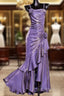 Vintage Mermaid Spaghetti Straps Long Lilac Formal Prom Dresses Birthday Outfits