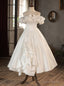 Vintage White Satin Spaghetti Straps Wedding Dress