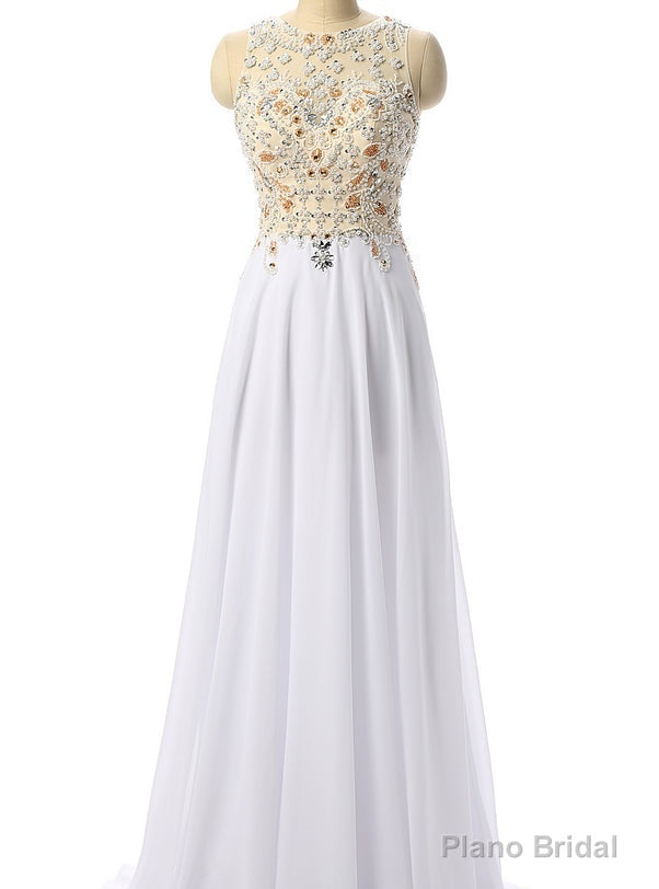 White Beading Prom Dresses Beaded Prom Dress Formal Party Dress Evenin