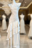 White Enchanted Formal Prom Dresses For Party&Birthday&Graduation-Ruffled Layered Fairytale Formal Dresses