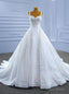 White Heavy Beading Straps Luxury Wedding Dress
