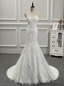 White Mermaid Lace Strapless Appliques Wedding Dress