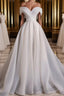 White Organza Long Formal Prom Dresses, White Long Evening Dress