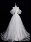 White Sequins Off the Shoulder Pleats Prom Dress