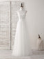 White Sweetheart Neck Tulle Beads Long Prom Dress White Evening Dress