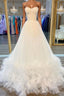White sweetheart neck tulle long Formal Prom dress white formal dress
