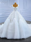 White Tulle Sequins Beading Straps Wedding Dress