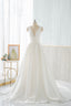 White V-Neck Satin Long Prom Dress, Simple A-Line Formal Dress