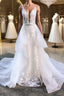 White v neck tulle lace long Formal Prom dress white tulle lace evening dress