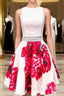 Whte V-Neck Short Homecoming Dresses