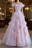 Women High Feeling Pink Fairy Formal Prom Dresses Long Party Dresses