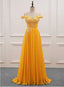 Yellow Off Shoulder Long Party Dress, Sweetheart Formal Dress