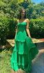Green Sweetheart Neckline Long Party Dresses Formal Prom Dresses