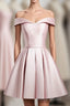 Cute Pink A Line Short Formal Prom Dresses, Pink Evening Dresses