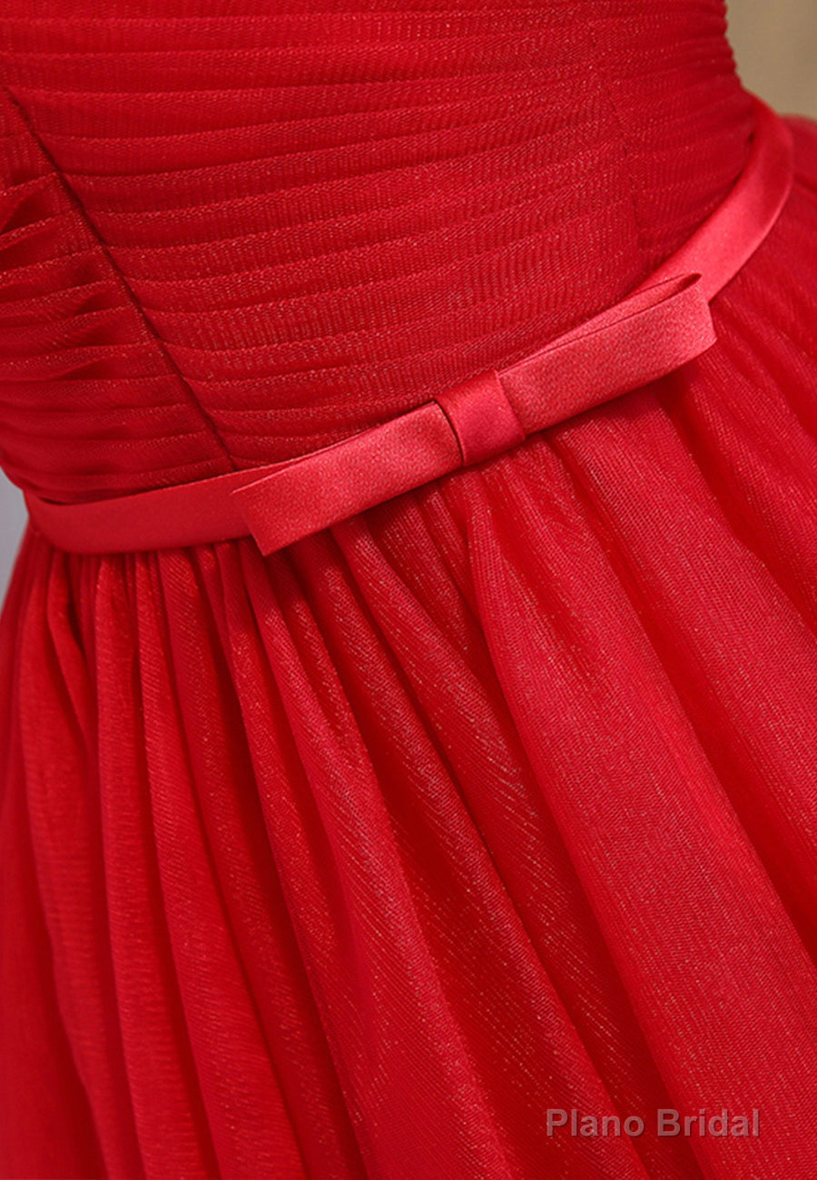 Red Tulle Short Prom Dresses, A-Line Party Dresses Secondary image