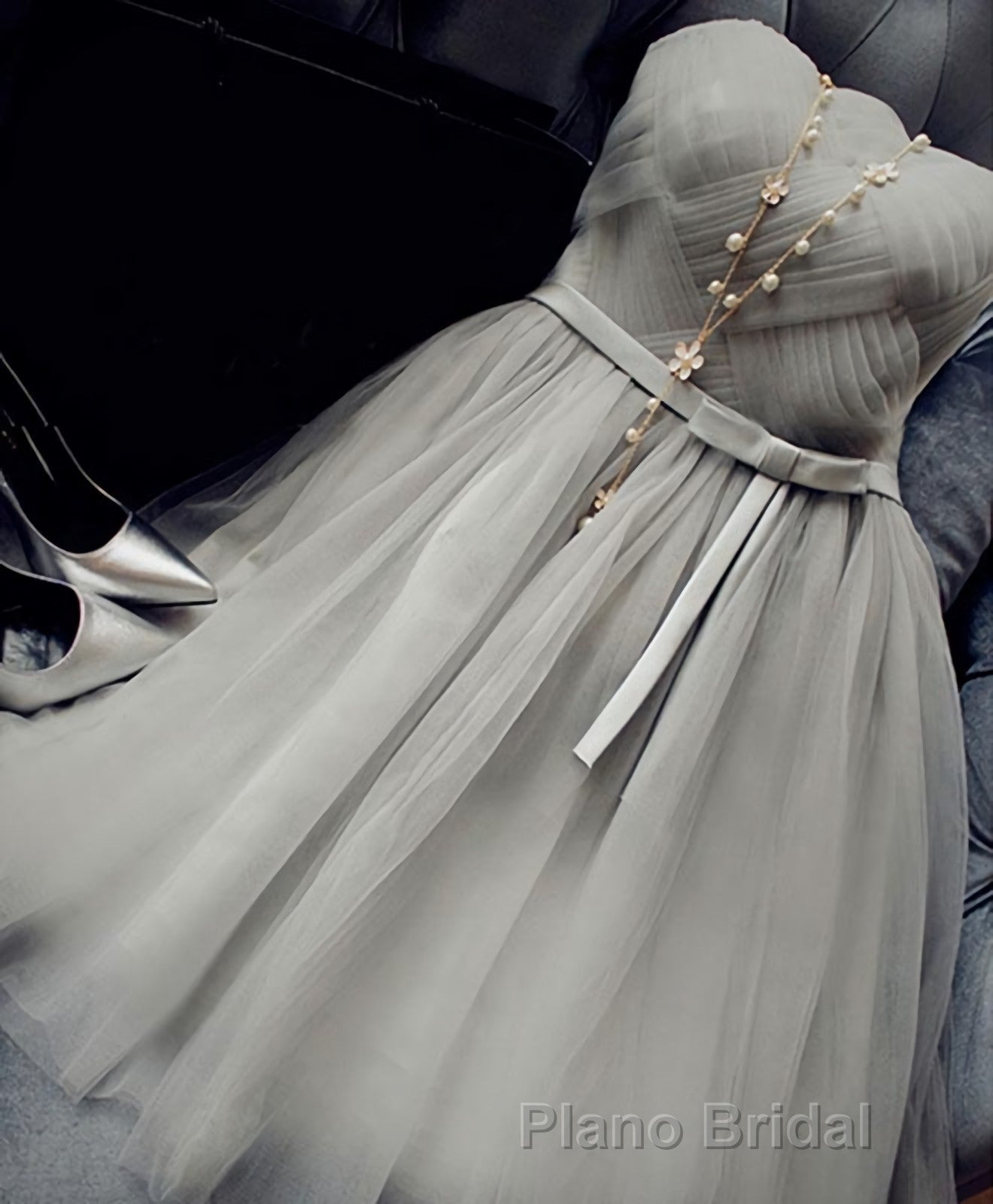 Cute A Line Tulle Short Formal Prom Dresses, Bridesmaid Dresses