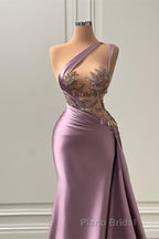 Sexy Purple Mermaid One-Shoulder Formal Prom Dress