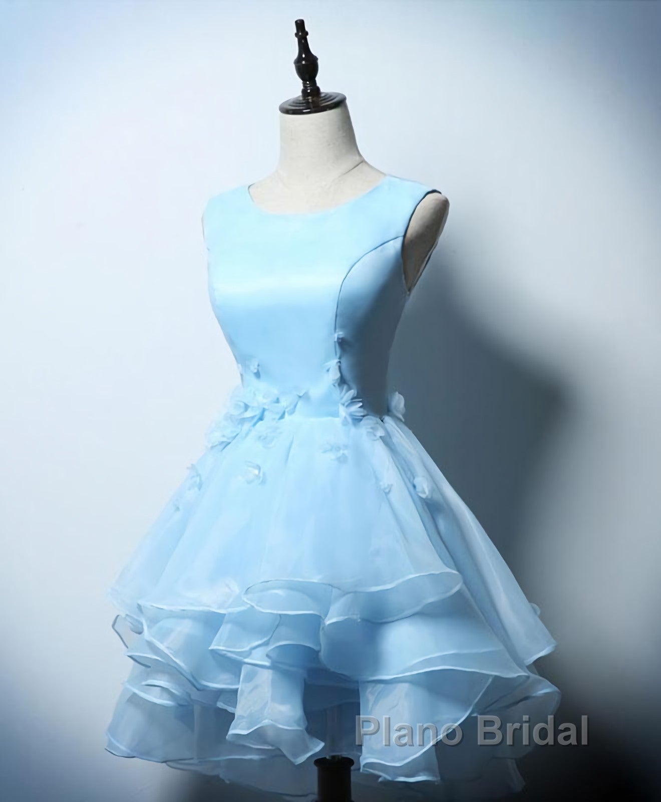 Cute Blue A Line Short Formal Prom Dress, Blue Evening Dress