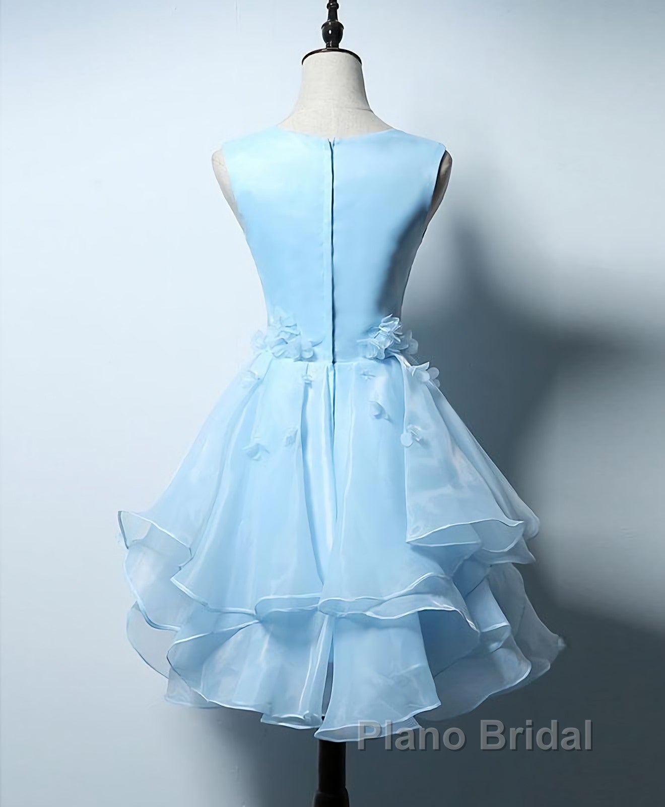 Cute Blue A Line Short Formal Prom Dress, Blue Evening Dress