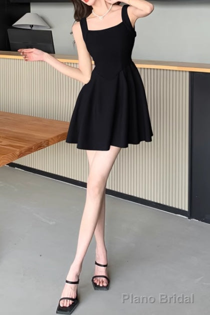 Summer Square Neck Homecoming Dress Backless Mini Dresses