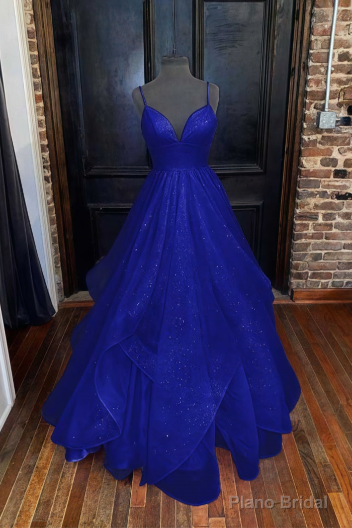 A-line Princess Sweetheart Sleeveless Long/Floor-Length Tulle Sparkling Prom Dresses Secondary image