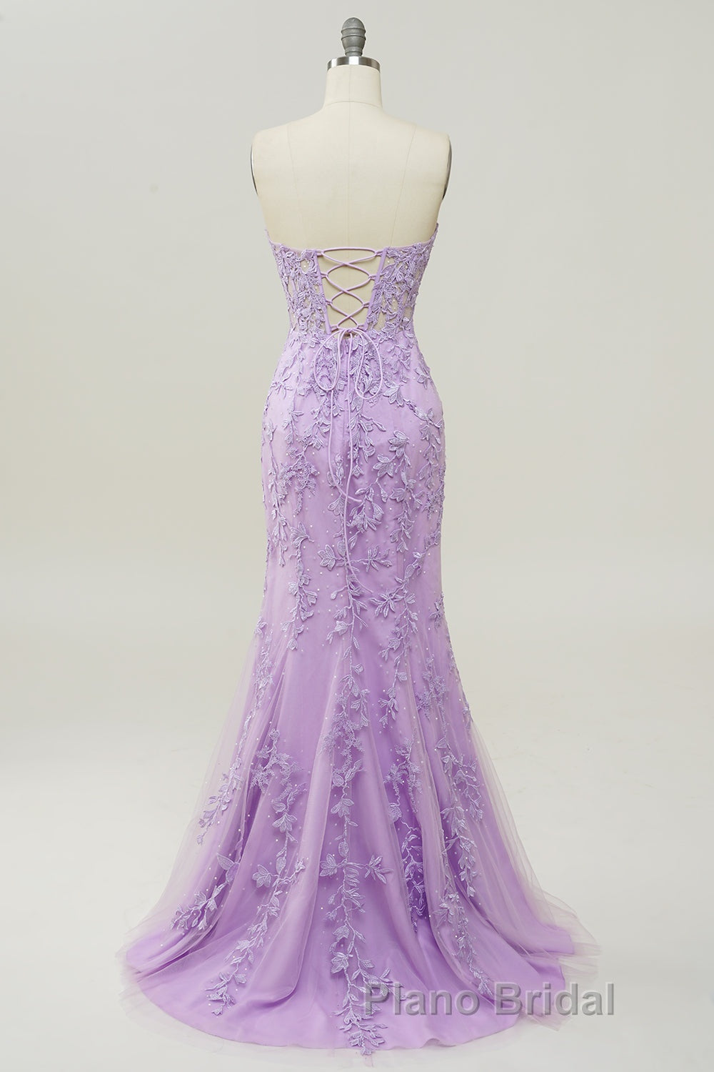 Purple Sweetheart Neck Mermaid Formal Prom Dress With Appliques