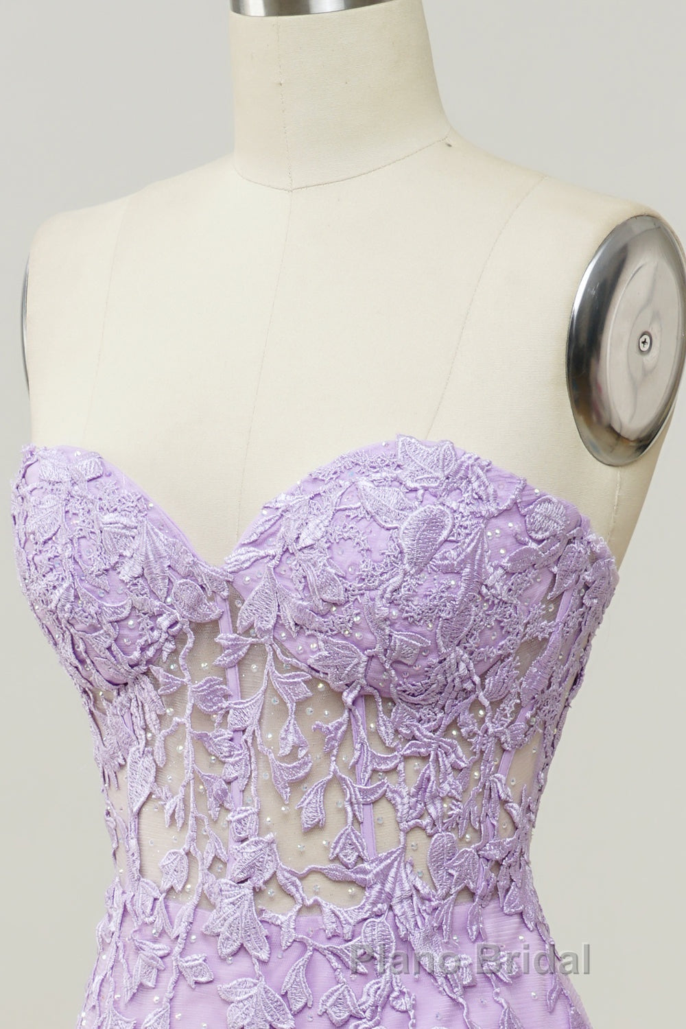 Purple Sweetheart Neck Mermaid Formal Prom Dress With Appliques