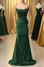 Sparkly Dark Green Beaded Long Formal Prom Dresses with Appliques