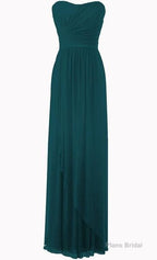 Wonderful Hunter Green Chiffon Ruffle Sweetheart Floor Length Empire Bridesmaid Dresses