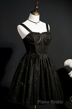 Elegant Sleeveless Tulle Sequins Short Homecoming Dresses